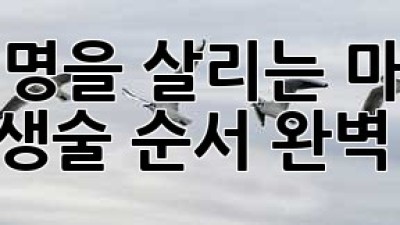 생명을 살리는 마법! ✨ 심폐소생술 순서 완벽 가이드