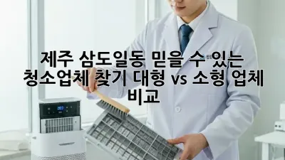 제주 삼도일동 믿을 수 있는 청소업체 찾기: 대형 vs 소형 업체 비교